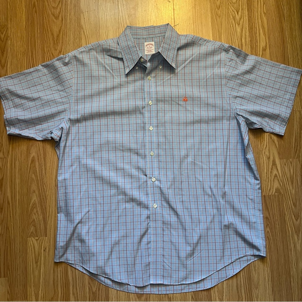 Brooks Brothers Traditional Fit Non Iron Button Up Plaid Easter Shirt Men’s XL